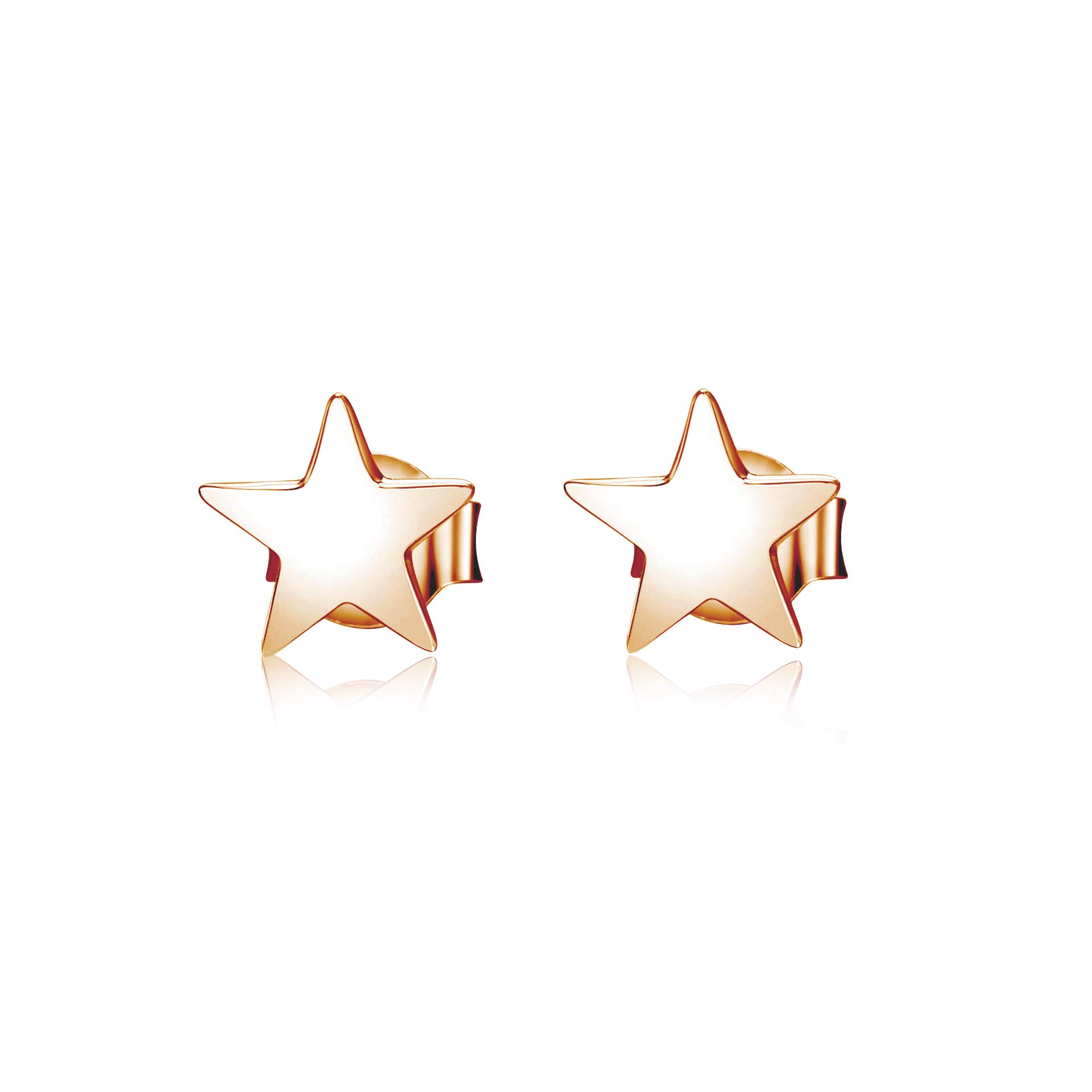 Star Stud Earrings Sterling Silver Star Earrings for Women Girls Jewellery with Gifted Box (Stud Earrings Rose Gold Plated)