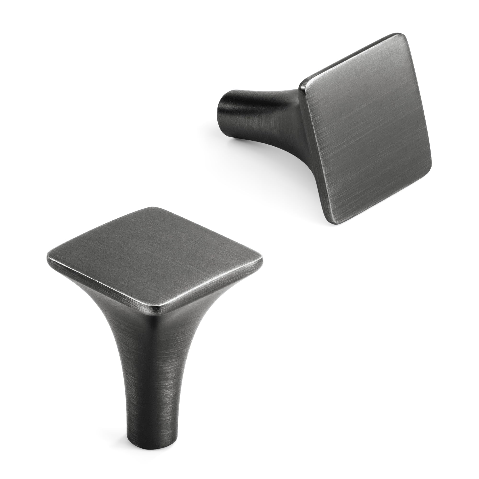 Photo 1 of HESTIA HARDWARE Dresser Knobs 10 Pack Square Antique Silver Cabinet Knob, Dark Gray Knobs, Modern Drawer Knobs and Dresser Drawer Knob (Z14.10.B)