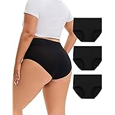 INNERSY Period Underwear for Women Plus Size Heavy Flow Leak-proof Menstrual High Waisted Absorbent Panties 3-Pack
