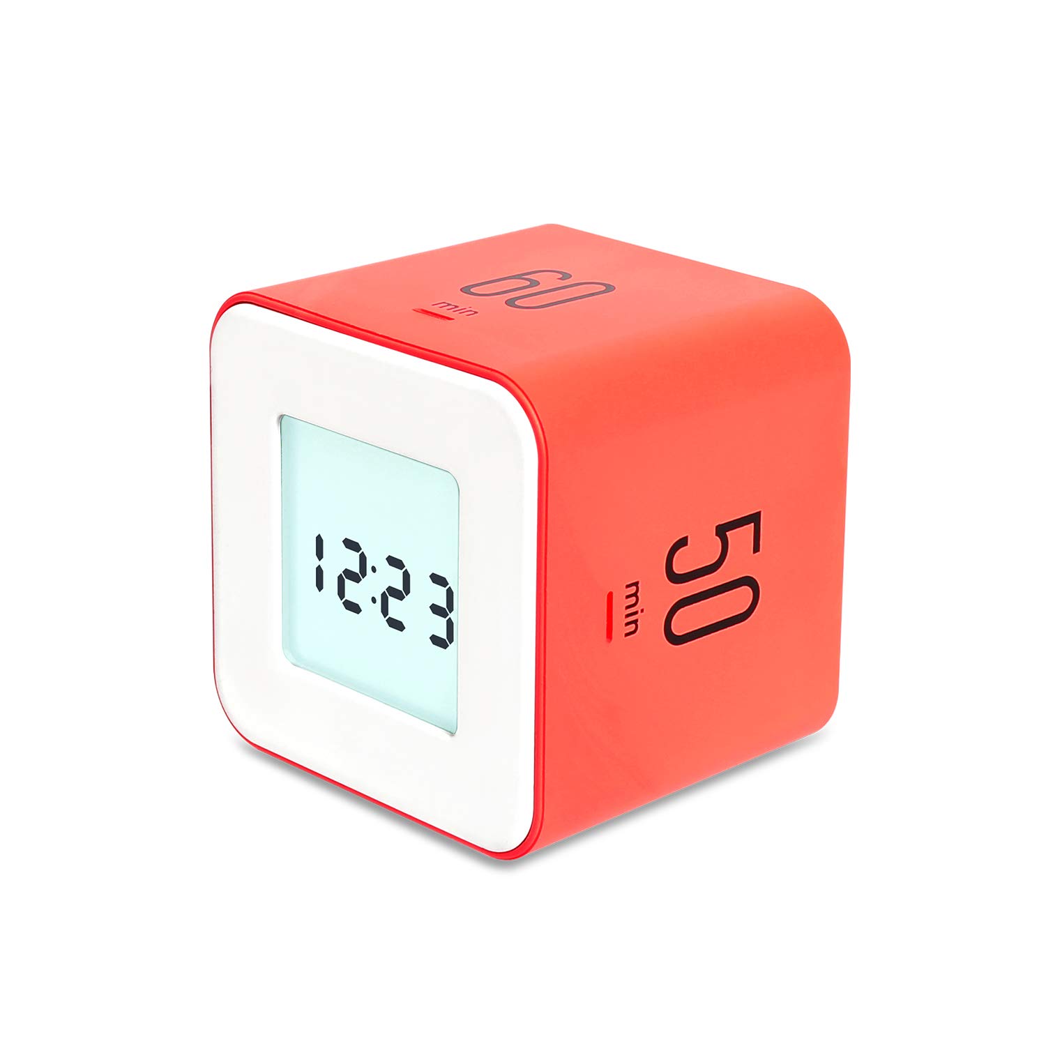Mooas Multi Cube Rotating Timer, Simple Operation, Clock (Coral)