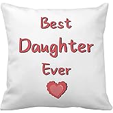 Wsuaria Daughter Birthday Gifts from Mom - Birthday Gifts for Daughter Adult from Mom Best Daughters Ever Christmas Mothers Day Valentines Day Gift for Daughters White Throw Pillow Cover 18x18 Inch