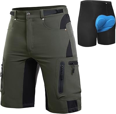 Cycorld MTB Hose Herren Radhose, Schnelltrocknend Mountainbike Hose Fahrradhose mit 4D Sitzpolster, Elastische Outdoor Sport Herren Radlerhose MTB Bike Shorts