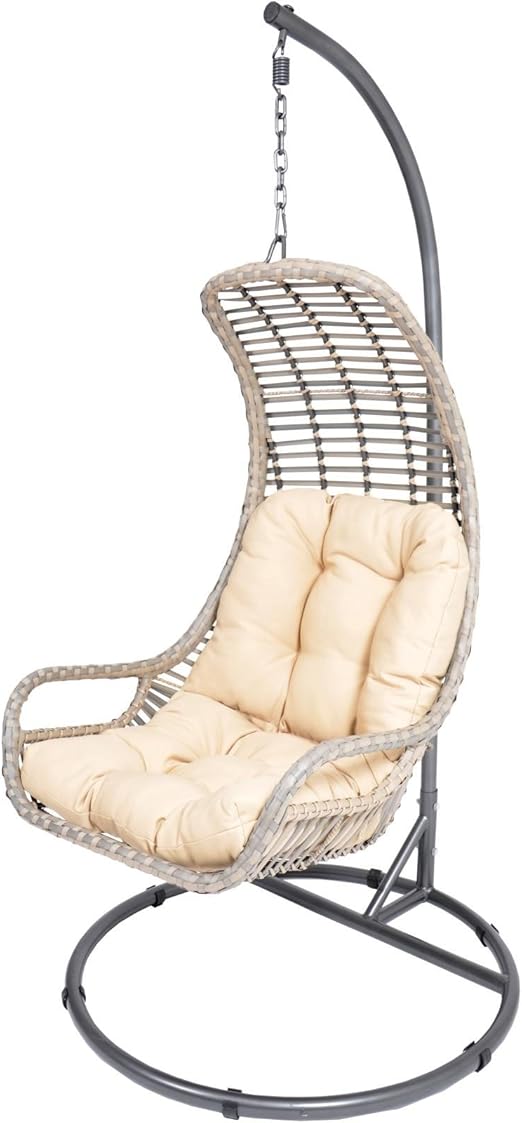 Outliv Hangesessel Rattan Grizzly Loungekorb Hangekorb Stahl Geflecht Anthrazit Braun Taupe Sessel Garten Amazon De Kuche Haushalt