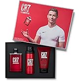 Cristiano Ronaldo CR7 3.4oz EDT Spray, 5.1oz Body Spray, 5.1oz Shower Gel Men 3 Pc Gift Set