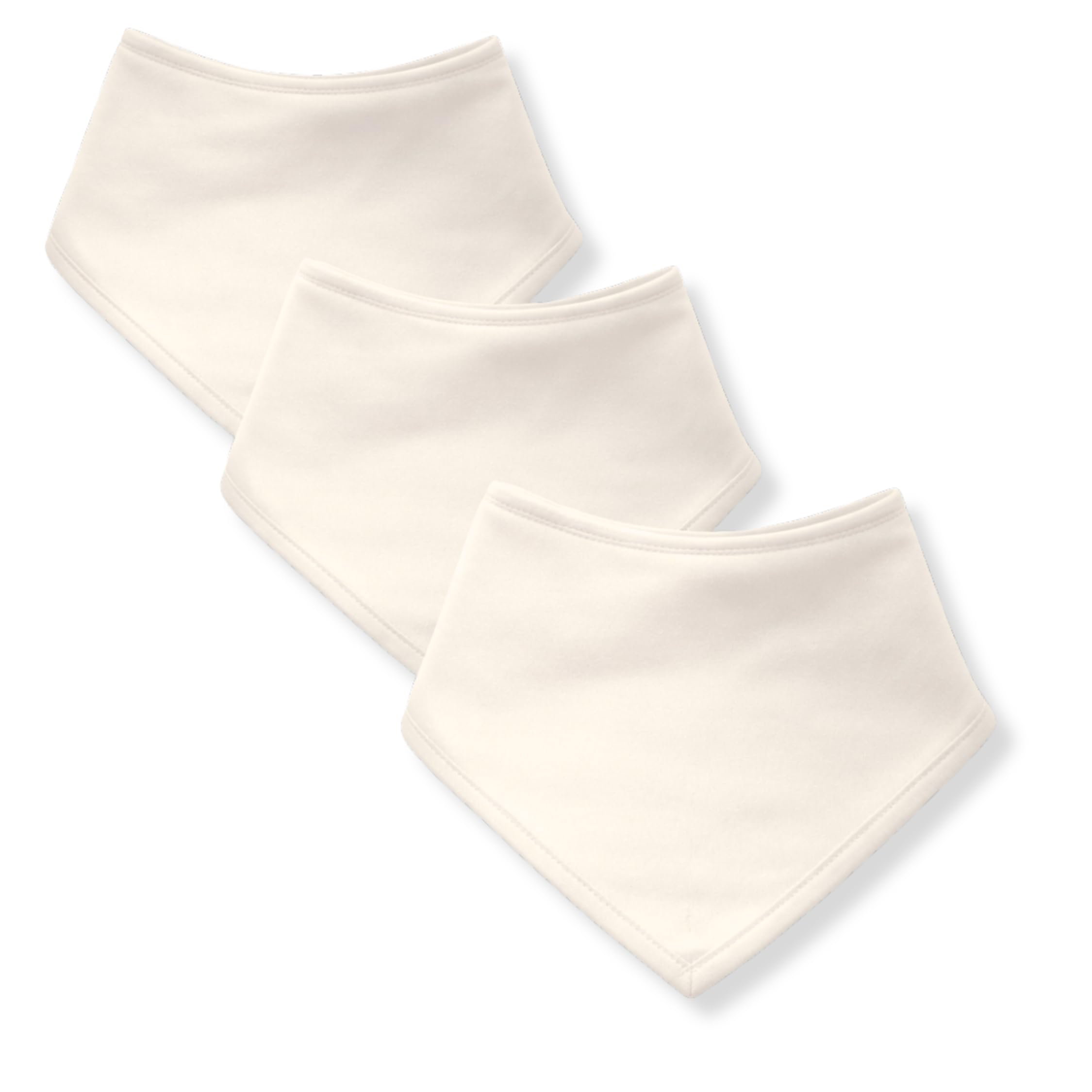 Baby Togs Baby Bandana Bibs 3 Pack, 100% Cotton Dribble Bibs For Boys & Girls 0-24 Months, Teething Bib, Milk Feeding Bib Cream, One Size