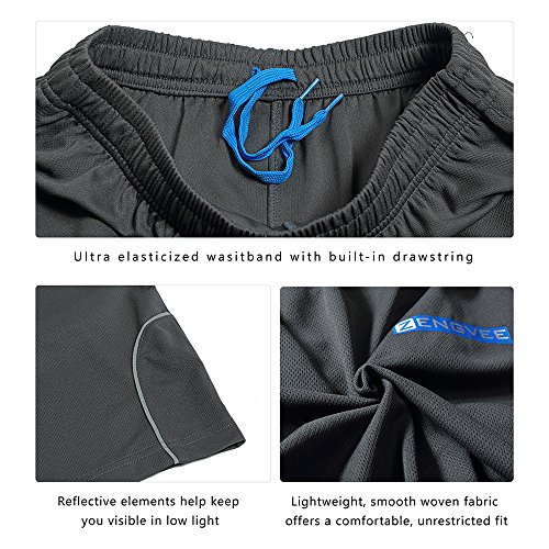 image for Zengvee Men's Running Shorts Mesh Quick Dry Gym Basketball Training Sh
