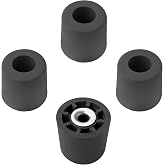 4 Large Extra Tall #2 Black Round Rubber Feet Bumper w/Metal Insert - 1" H x 1.10" W - Heavy Duty/Non Marking - Perfect for Furniture, Tables, Chairs, Desks, Benches, Sofas, Beds, Chests - Made in USA