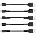 ULIFTUS 4 inch iPhone Charging Cable Short USB to Lightning Cable Small iPhone Charger Cord 5 Pack -Black