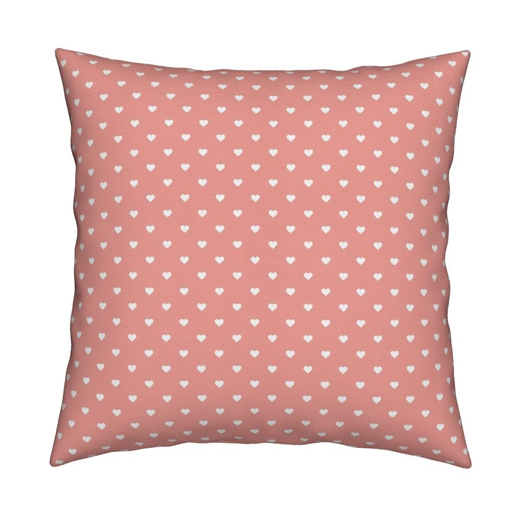 Amazon Com Roostery Cute Linen Cotton Throw Pillow Pink Polka Dot
