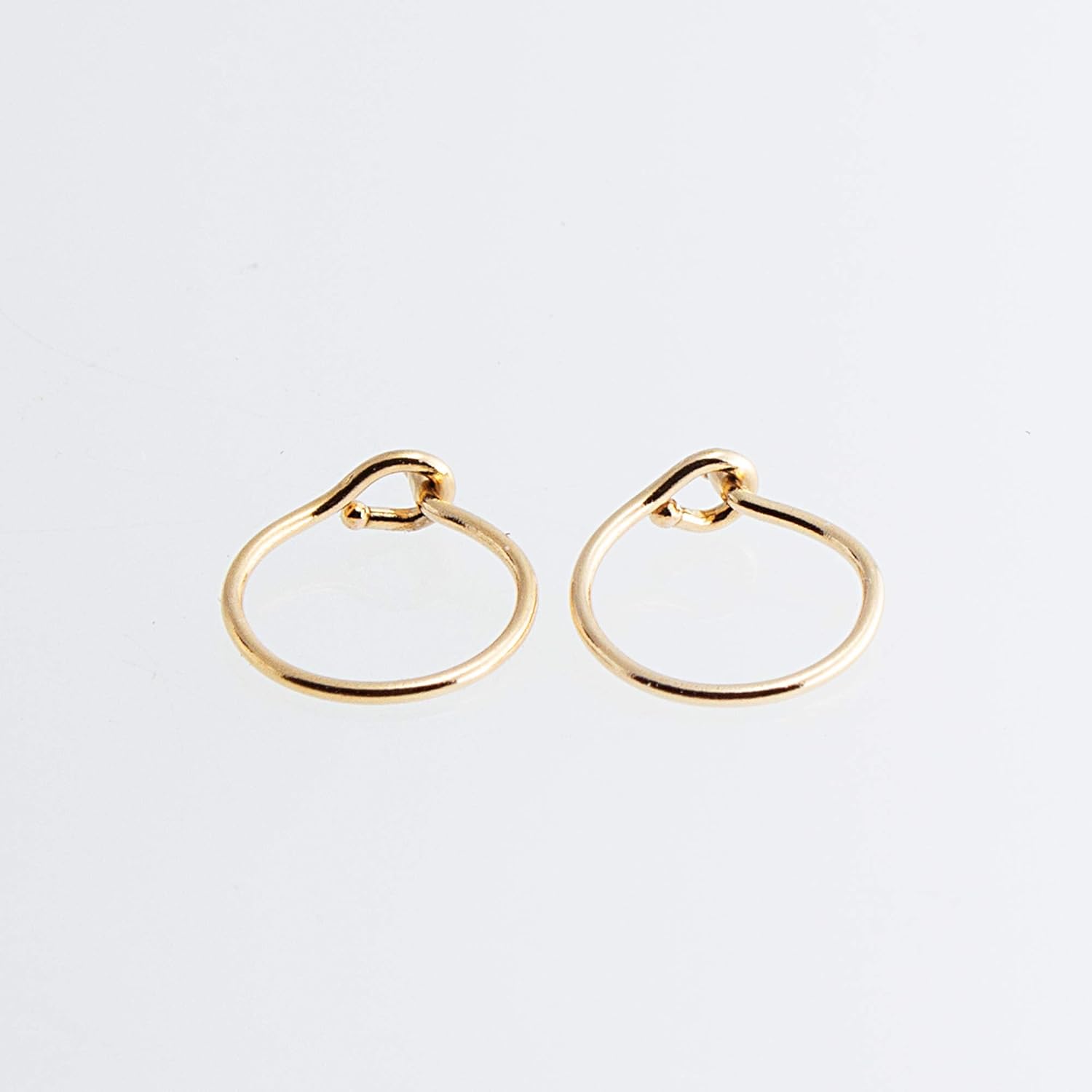 Amazon.com: Extra Thin 8mm Hoop Earrings Cartilage 14K Gold Filled for ...