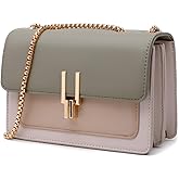 Color-Block Crossbody Bags for Women Leather Cross Body Purses Cute Designer Handbags Shoulder Bag Medium Size