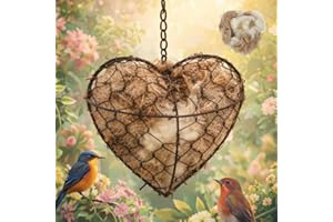 Handmade Alpaca Fiber Bird Nesting Heart,Alpaca Fiber Bird Material House,Wool Nest Starter Hummingbird Houses Nester Winter 