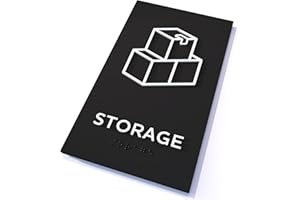 Kubik Letters Storage Sign, ADA Compliant Modern Design Door Sign with Grade 2 Braille for Storage Private Area with 3M Double Sided Tape