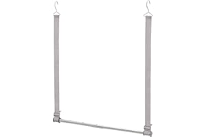 STORAGE MANIAC Hanging Closet Rod, Adjustable Width and Height Closet Hanging Organizer, Space-Saving Clothes Hanging Bar, Closet Extender Hanging Rod Double Closet Hanging Rod, 1 Pack Webbing