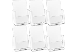 zavekia 6 Pack 6'' x 9'' Acrylic Brochure Holder,wide brochure leaflet booklet literature flyer catalog magazine. (6 x 9 in/ 6 Pack)