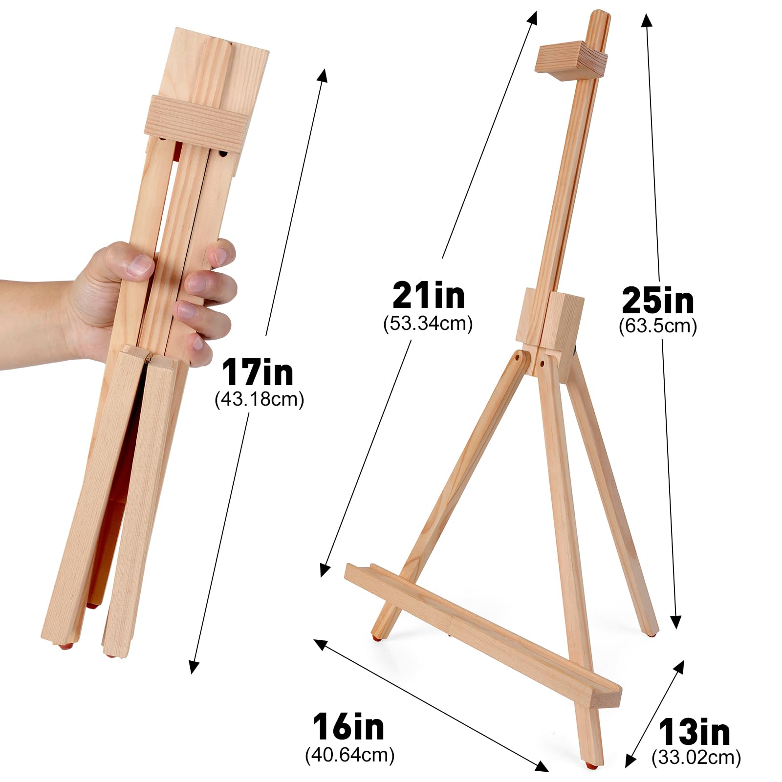 ESRICH Tabletop Easels for Painting,Painting Easel A-Type Adjustable Wooden Tabletop Easel Holds Highest to 21
