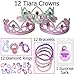 Tiaras, Diamond Rings, Jewel Bracelets & More, Girl's Princess Party Favor Pack (12 Crowns, 12 Rings, 12 Bracelets & More)