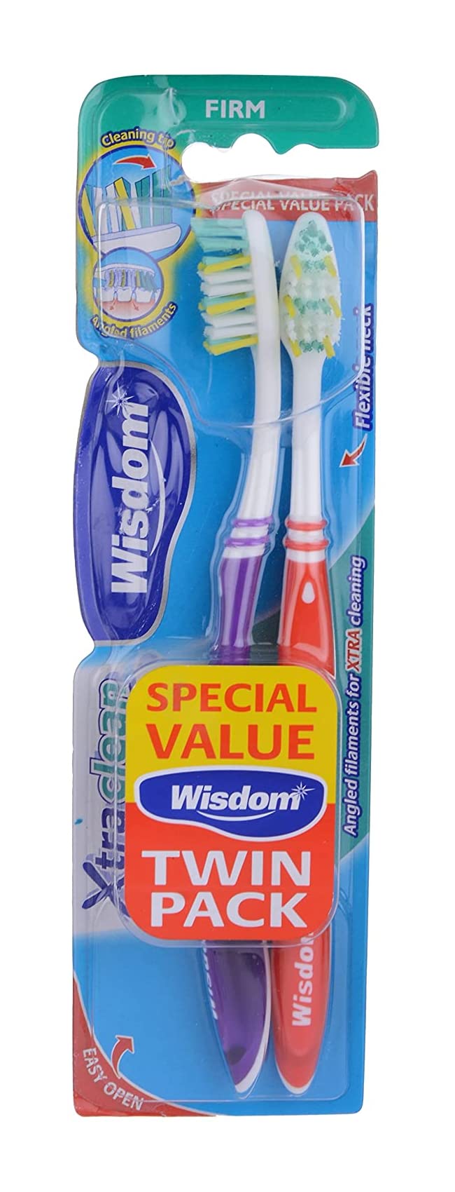 Wisdom Xtra Clean Firm Toothbrush Twin Pack
