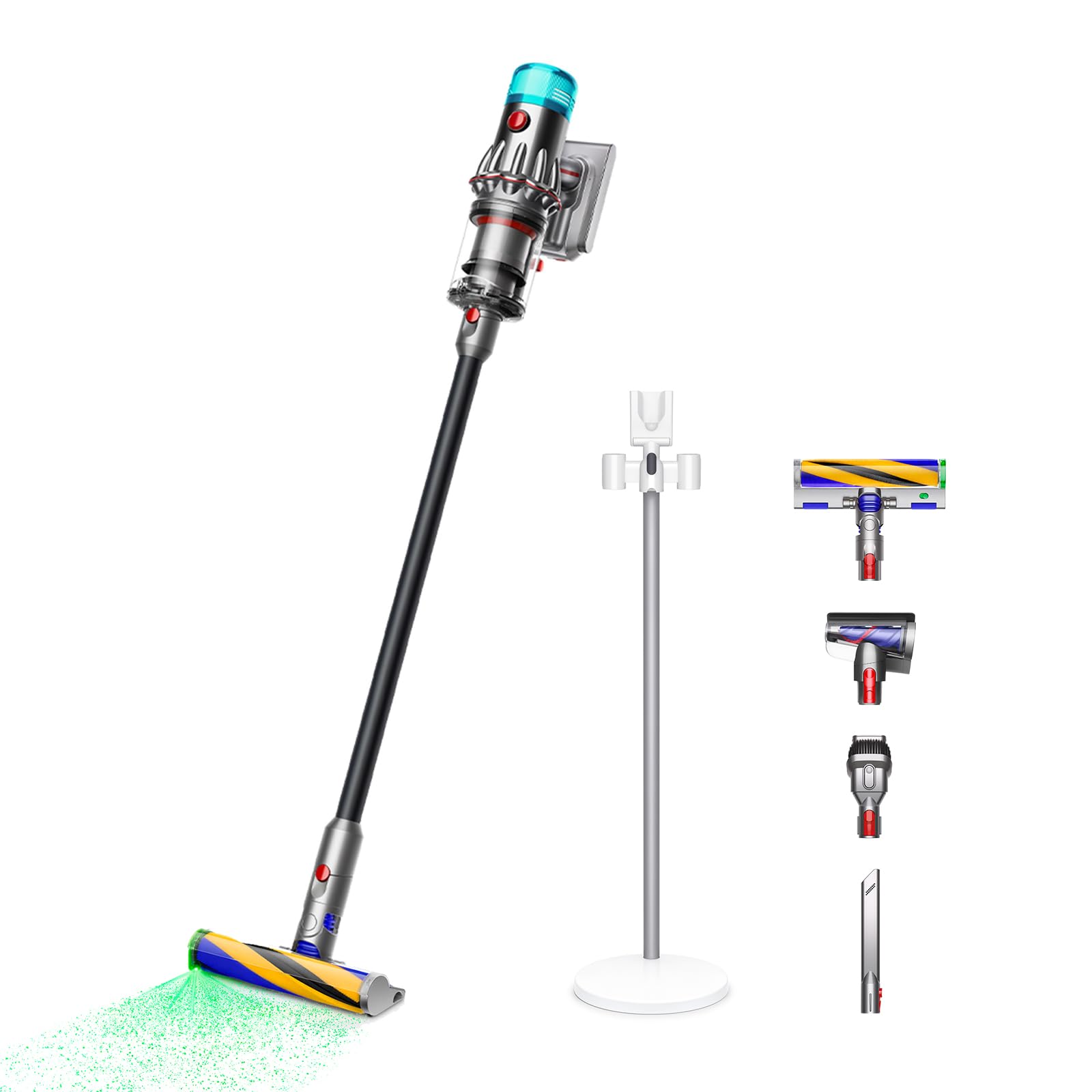 Dyson(ダイソン) 掃除機 コードレス Dyson V12 Detect Slim Fluffy (SV46 FF EX) スティック ハンディクリーナー サイクロン 充電スタンド付き【光らせて、見逃さない】
