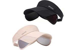 DSIA ZAMUR Sun Visor Hat for Women and Men - Retractable Brim Sport Hat, Summer Golf Tennis Running Beach Hat with Ponytail Hole
