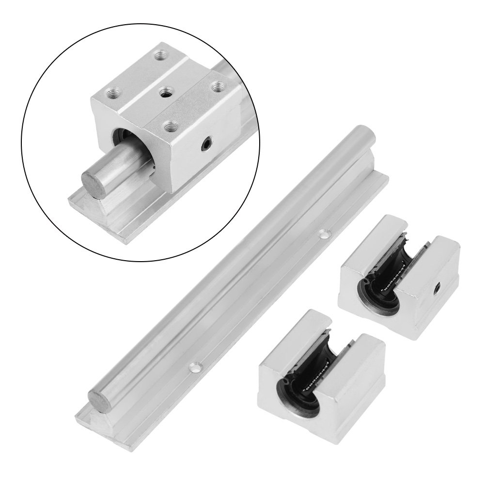 2 Pieces SBR12 Linear Guide Rail 200mm with 4 Piece SBR12UU Sliding