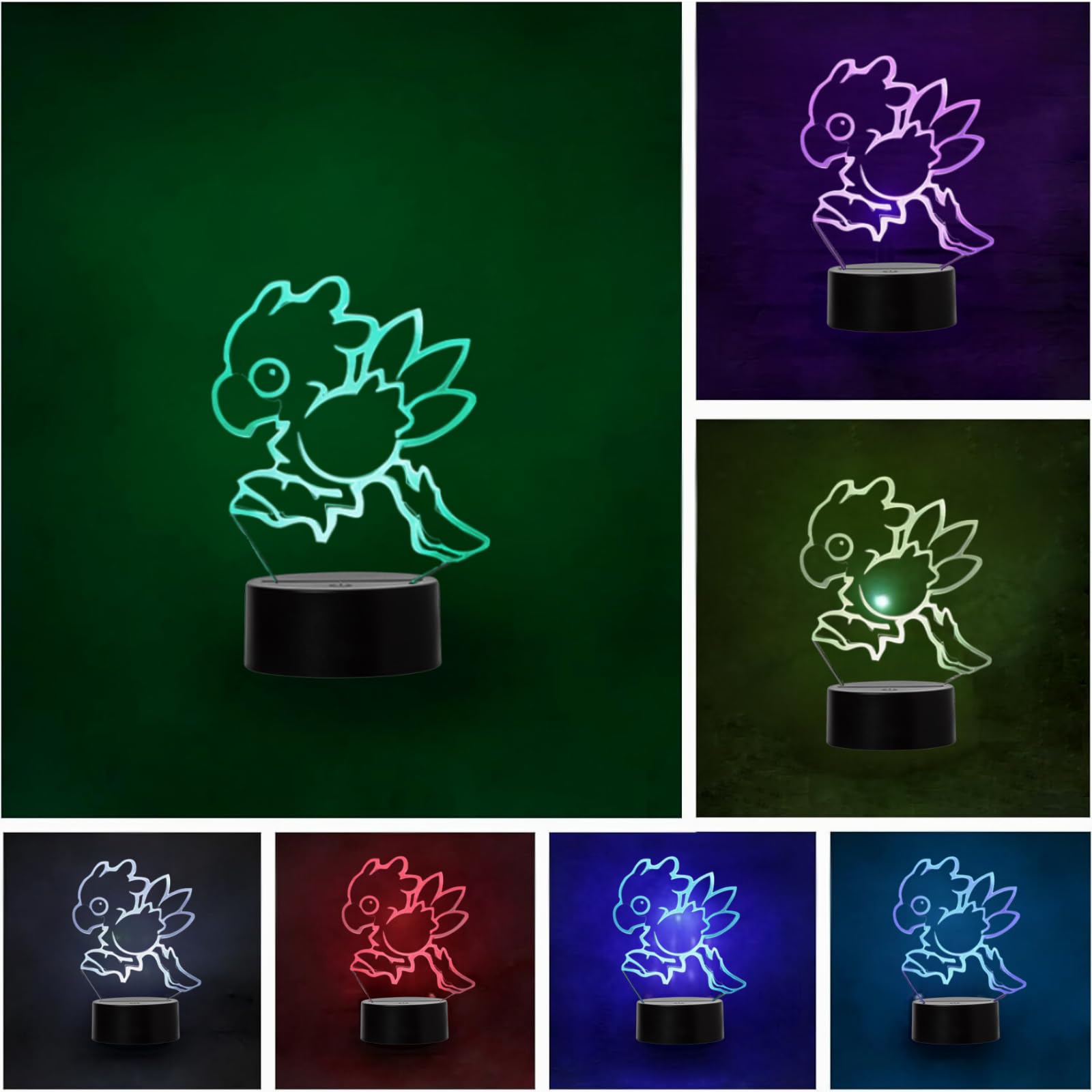 Chocobo Final Fantasy LED Lamp Colour Changing USB Night Light and Decoration