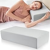 TOPPURE Cube Memory Foam Pillow for Side Sleepers, Square Pillows for Neck and Shoulder Pain Relief, Anti Snore Pillows with Washable Pillowcase (Gray, 24"x12"x5")