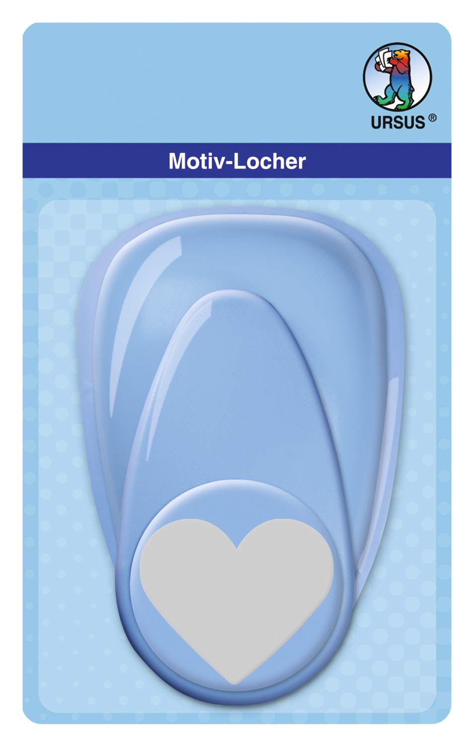 Ursus 19450001 Hole Punch with Lever Maxi Heart Approx. 50.8 mm, blue