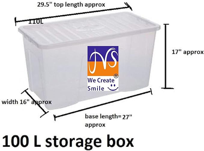 JMS® 110 Litre Plastic Storage Boxes Set of Two Amazon.co.uk Kitchen