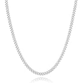 MOLAYES Solid 925 Sterling Silver 3.5/5/7/10mm Cuban Link Curb Chain Necklace for Men Women 925 Sterling Silver Chain 16-30 Inches Made in Italy