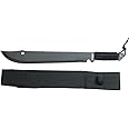 Jungle Master JM-021 Full Tang Machete, Black Blade, Black Cord-Wrapped Handle, 21-Inch Overall