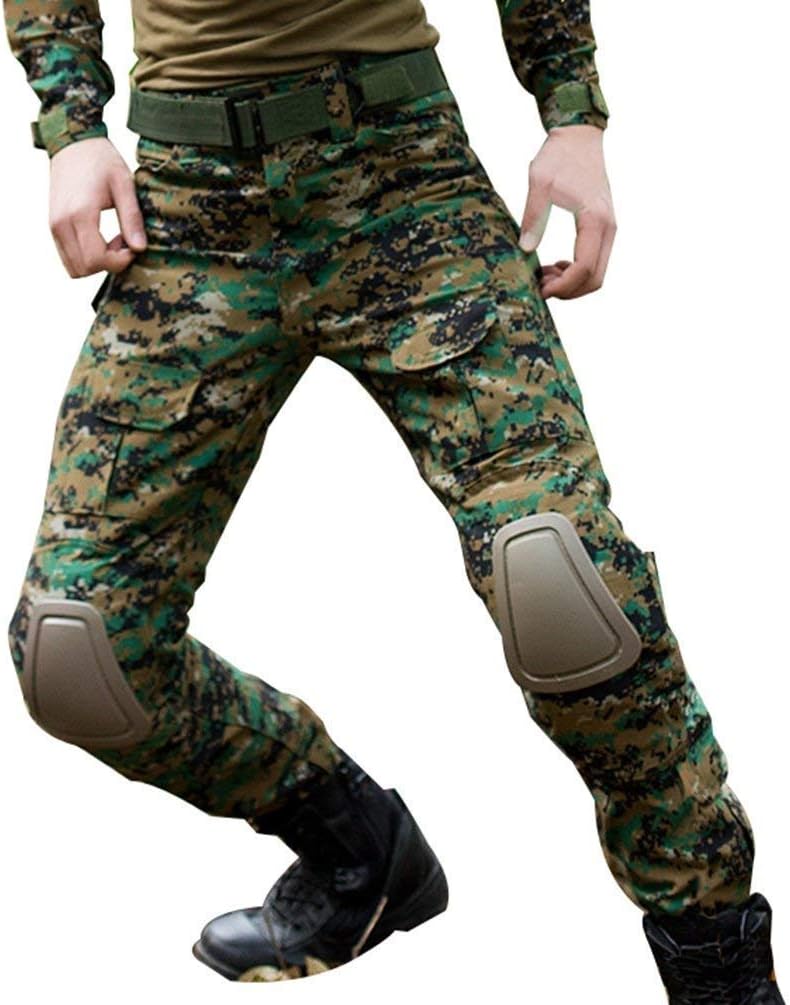 HaiDean Men's Tactical Camouflage Pants Multi-Pockets Waterproof Outdoor Breathable Army Modern Casual Combat Camo Trekking Hunting Hiking Camping Cargo Work Trousers