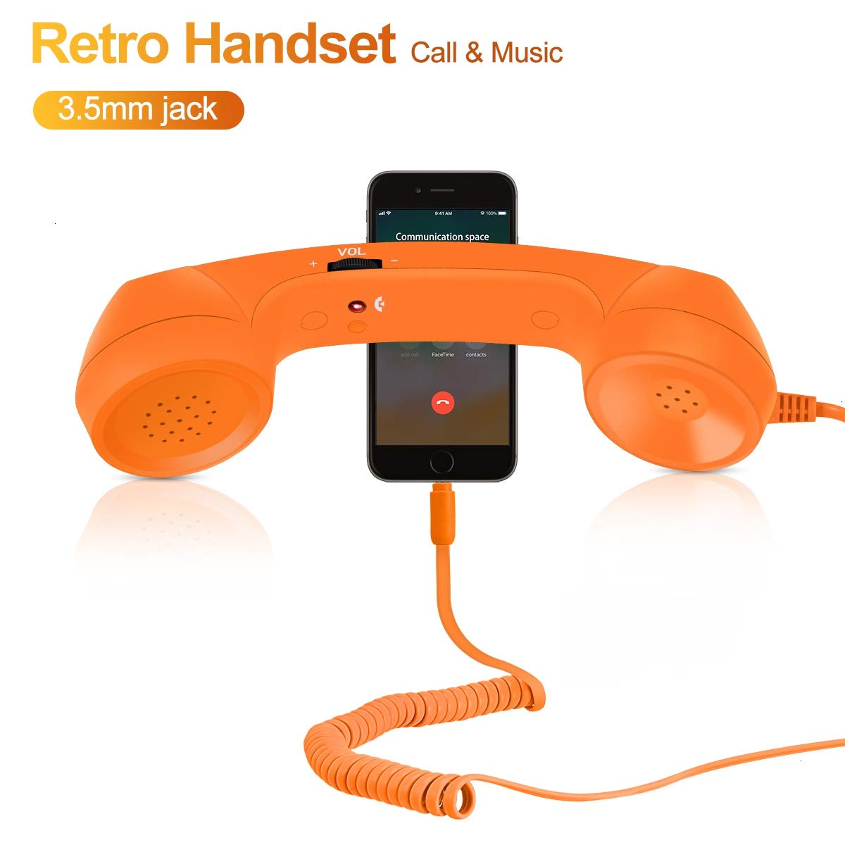Retro 3.5mm Radiation Proof Telephone Handset Headset For Smartphones