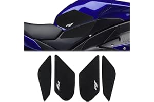 KATIE DEVI New for Yamaha YZF R1 R1M YZFR1 YZF-R1 2009-2014 Motorcycle Side Fuel Tank pad Tank Pads Protector Stickers Decal Gas Knee Grip Traction Pad Tankpad (One Set) Black