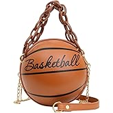VALICLUD Basketball Shaped Shoulder Bag Round Handbags Leather Travel Bag 1pc Fashionable Basketball Shape Chain Handbag Pouch Crossbody Trendy Purse Shaped Purse Cute Handbag