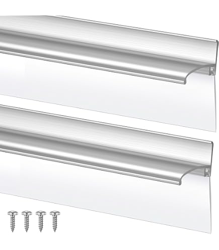 Queenbox 2pc 19.65in Shower Door Bottom Seal Strip, Shower Door Sweep for 1/4 (6mm) Glass Thickness Glass Door, Clear Waterproof Insulation Draft Stopper Noise Dustproof, Cuttable, D