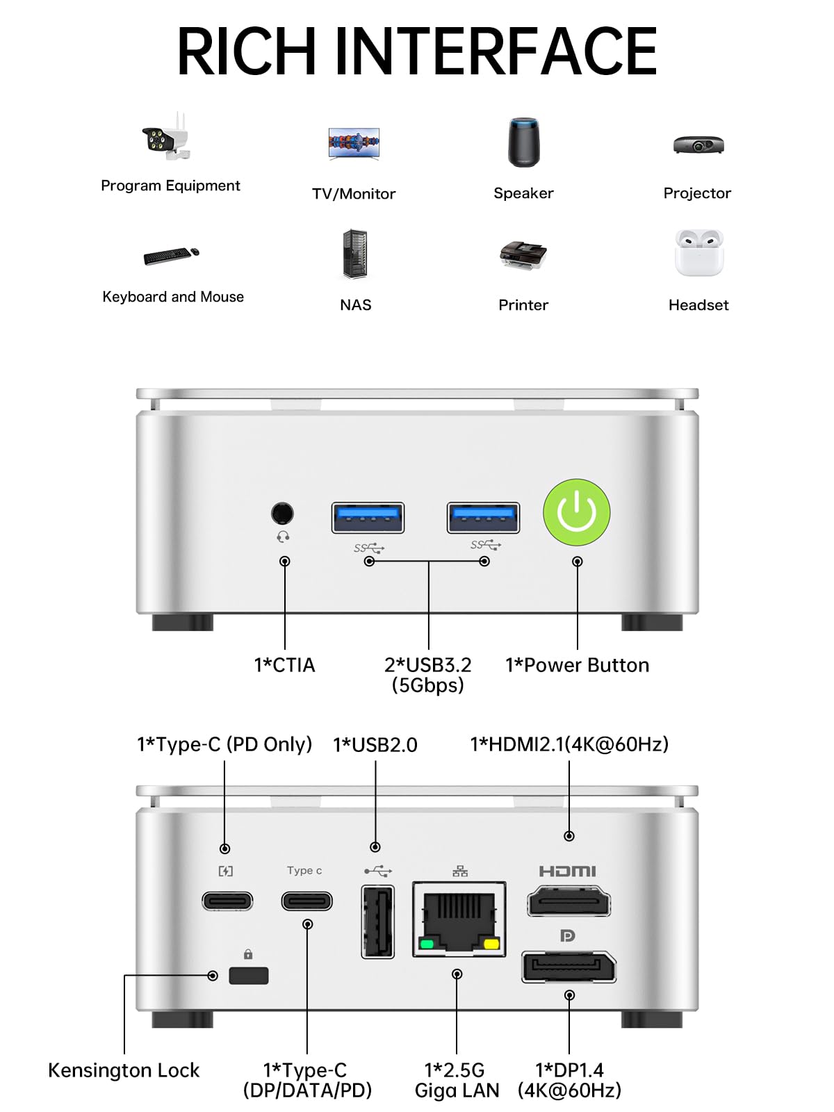 GMKtec Mini PC Computer, G10 Ryzen 5 3500U (Beats N150/N97), 16GB RAM 512GB SSD 2.5GbE NIC LAN Desktop Office Home Business HTPC Proxmox, Triple 4K Display, WiFi, BT, USB-C, DP, Type-C PD, HDMI 2.1