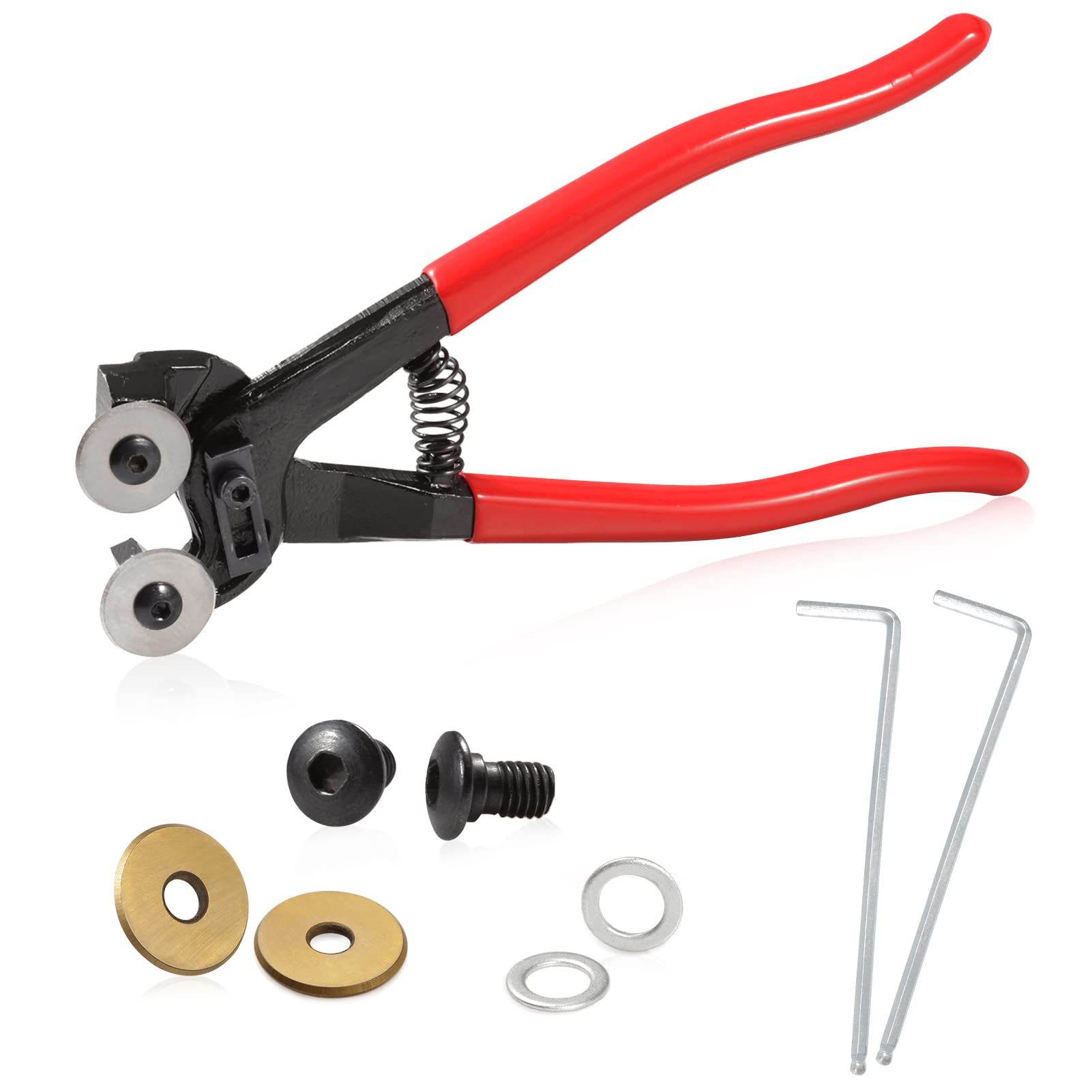 SPEEDWOX 8 Inches Glass Tile Nippers Mosaic Tools, Wheeled Mosaic Glass and Tile Nippers, Glass Mosaic Cutter Kit, Mosaic Tools Set with Replacement Wheel for Glass & Ceramic Cutting and Grinding