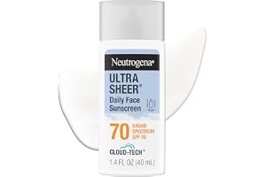 Neutrogena Ultra Sheer Daily Face Sunscreen SPF 70 with BEMT, 1.4 Fl. Oz | Lightweight Next-Gen Face Sunscreen with Cloud-Tec