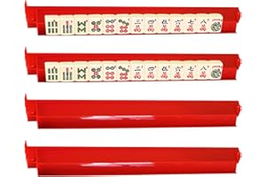 Mahjong Racks with Pushers - Dominoes Game Stands Organizer | Mahjong Tile Racks Set,for Home House Party Travel Club Holiday