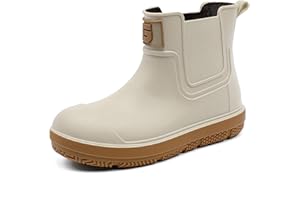 Rain Boots for Women Men Ankle Deck Boots Waterproof Anti-Slip Rubber Boots Fishing Camping Boating PVC Garden Shoes Casual O