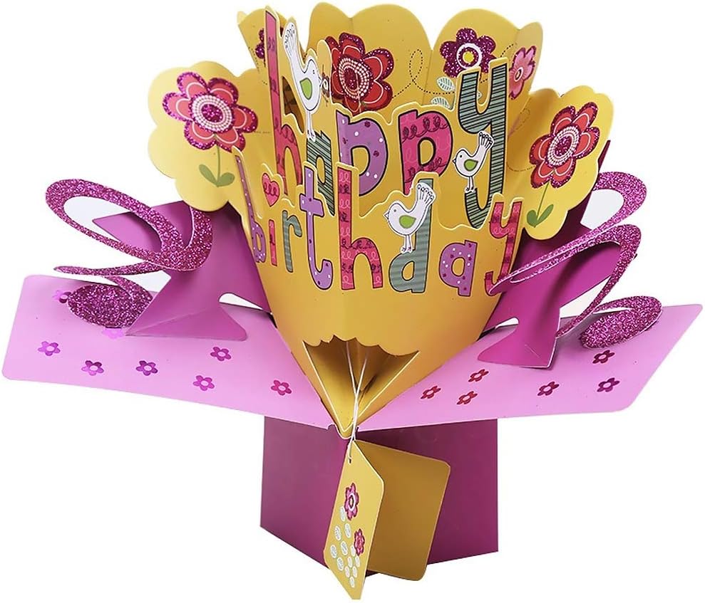 Pop Up Birthday Card, 3D Happy Birthday Card Box Shaped Paper Greeting Cards Gift for Boys Girls