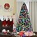 Goplus Pre-Lit Artificial Christmas Tree 8 Flash Modes Optical Fiber w/ 225 Multicolored LED Lights and Metal Stand (7ft)
