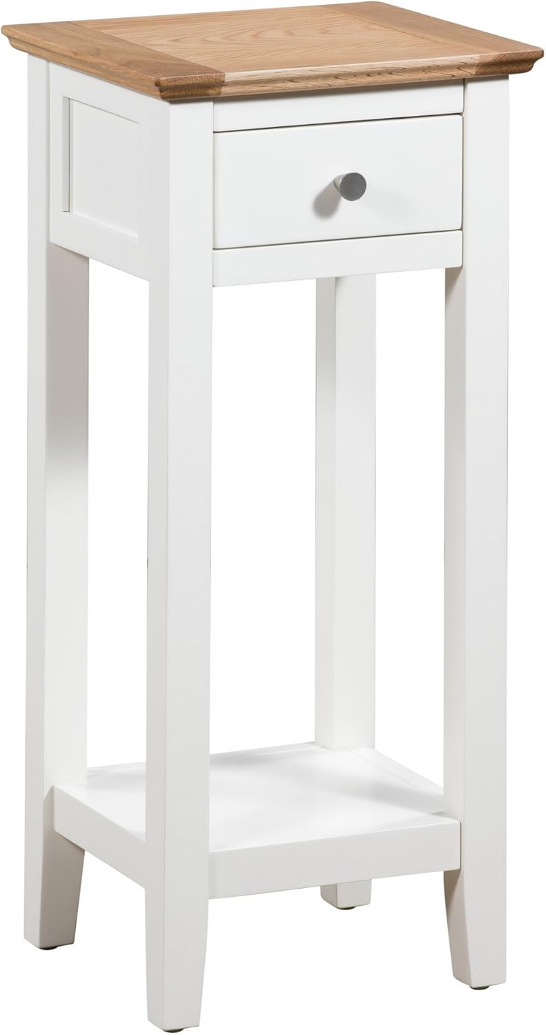 Hallowood Furniture Clifton Oak Tall Green Off White Console Table with Light Oak Top