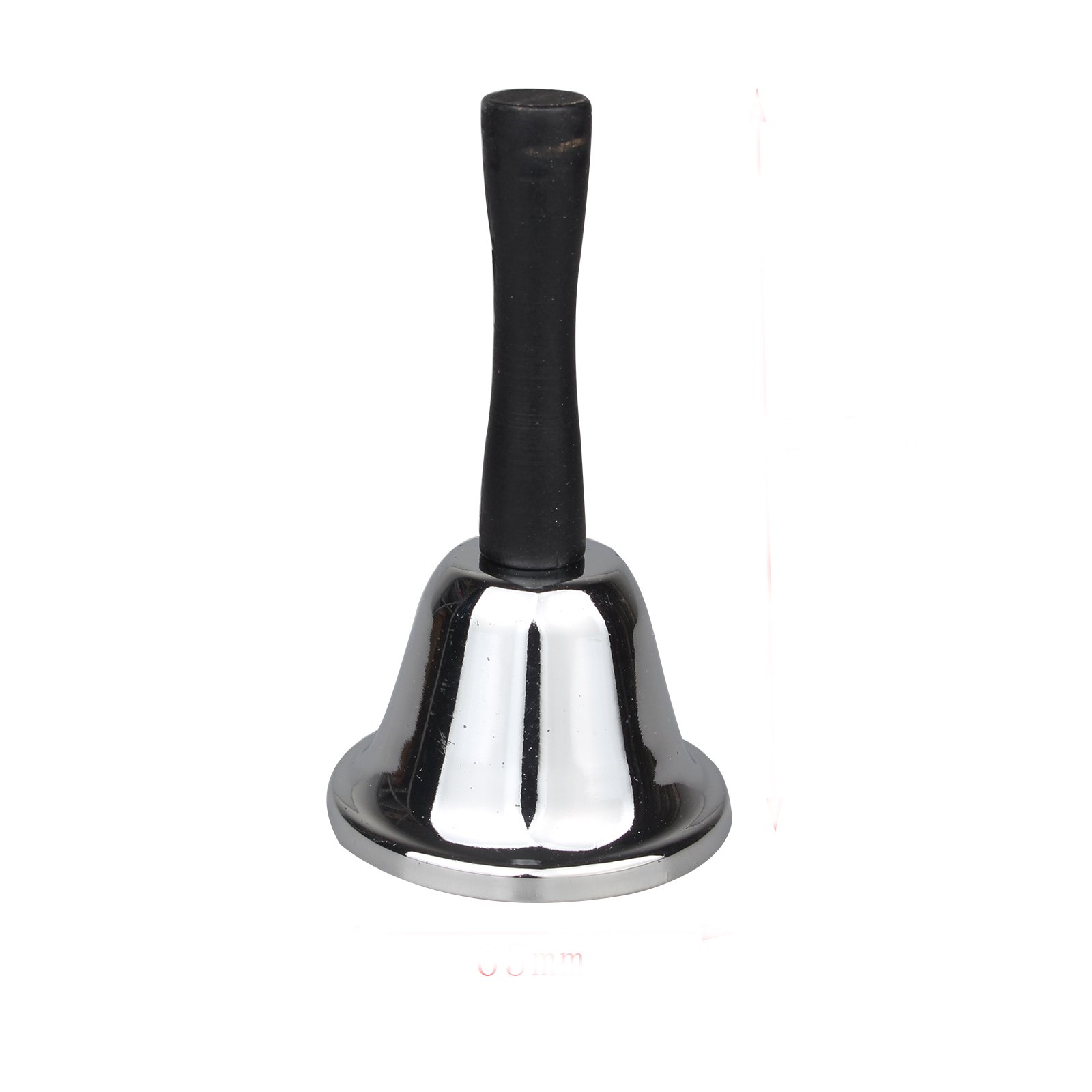 HALJIA Classic Metal Hand Bell Silvery Handheld Loud Call Service Bell for Office Kitchen Desk Table Hotel Counter Reception Restaurant Bar Ringer Alarm