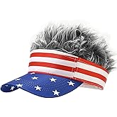 YeeHeen Mens Visor Cap Wig Spiked Adjustable Baseball Cap Golf Hats