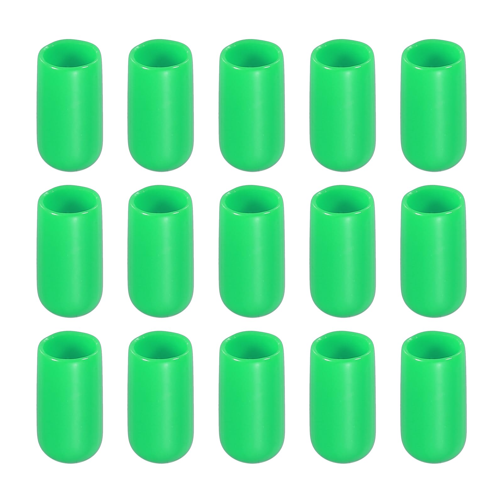 Rebower 100 Pack Screw Thread Protector Cover Rubber End Caps, [for Screw, Bolt, Rod End Cap] - 1/4 inch(6mm) inner dia/Green