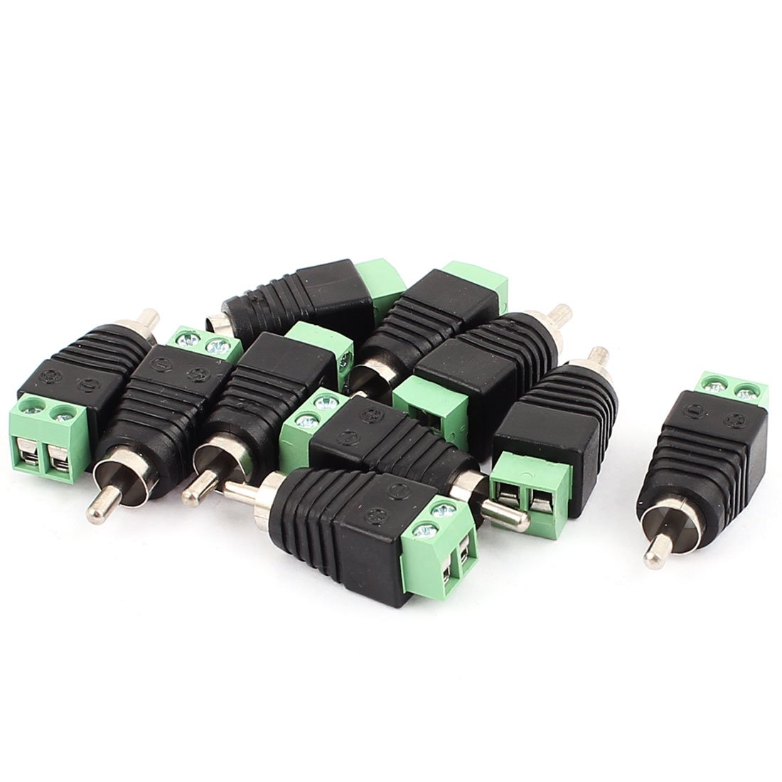 sourcing map 10 Pcs Speaker RCA Wire to AV Phono Male RCA Connector Jack Adapter