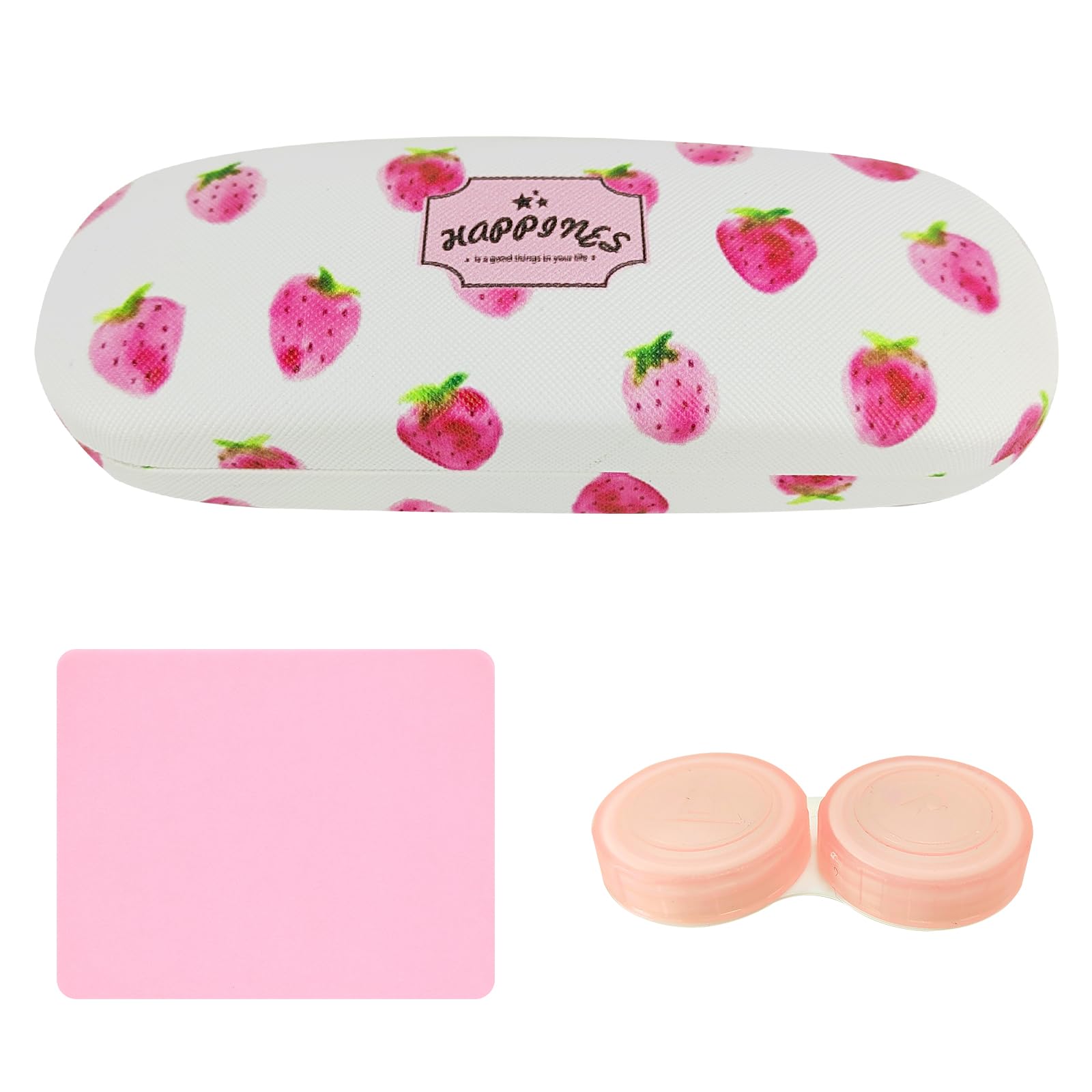 Cute Glasses Case for Girls, Hard Shell Glasses Case Strawberry Glasses Case Portable Eyeglasses Case for Women Cartoon Kids Glasses Box Spectacle Cases