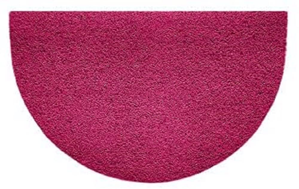 Nicoman Embossed Halfmoon Half Circle Door Mat Dirt-Trapper Jet-Washable Doormat 70x44cm (Pink, PLAIN) - Use Indoor or Sheltered Outdoor